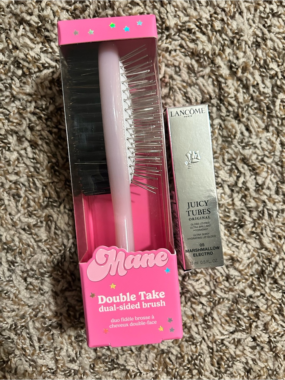 Lancôme Juicy Tubes 05 Marshmallow Electro + Pink Double-Sided Hair Brush